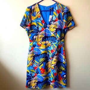 J. Crew Mercantile Faux Wrap Tropical Dress